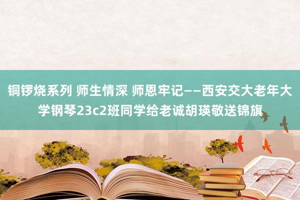 铜锣烧系列 师生情深 师恩牢记——西安交大老年大学钢琴23c2班同学给老诚胡瑛敬送锦旗