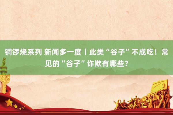 铜锣烧系列 新闻多一度丨此类“谷子”不成吃!常见的“谷子”诈欺有哪些?