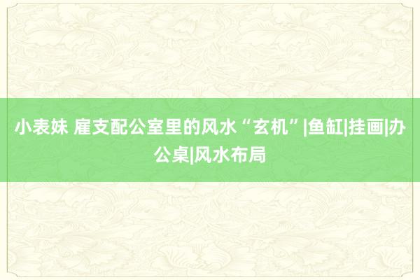 小表妹 雇支配公室里的风水“玄机”|鱼缸|挂画|办公桌|风水布局