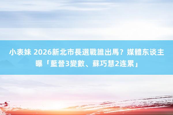 小表妹 2026新北市長選戰誰出馬? 媒體东谈主曝「藍營3變數、蘇巧慧2连累」