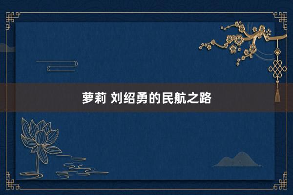 萝莉 刘绍勇的民航之路