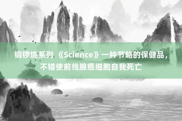 铜锣烧系列 《Science》一种节略的保健品,不错使前线腺癌细胞自我死亡