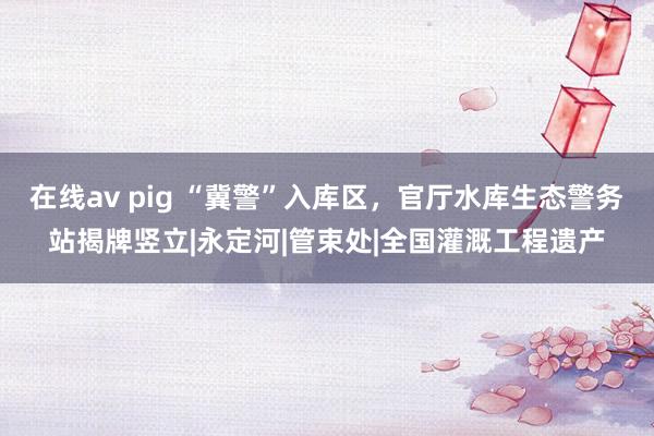 在线av pig “冀警”入库区，官厅水库生态警务站揭牌竖立|永定河|管束处|全国灌溉工程遗产