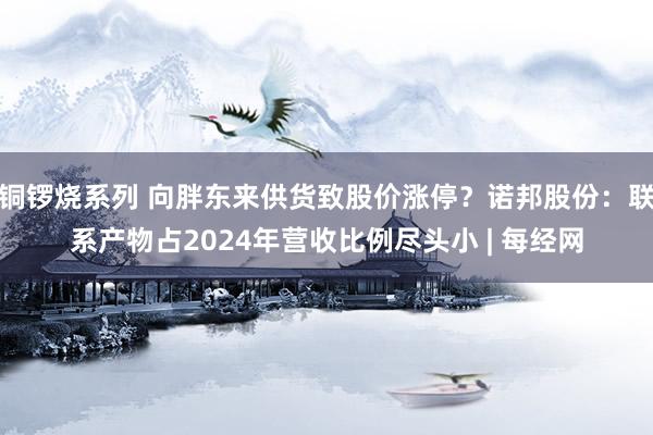 铜锣烧系列 向胖东来供货致股价涨停？诺邦股份：联系产物占2024年营收比例尽头小 | 每经网