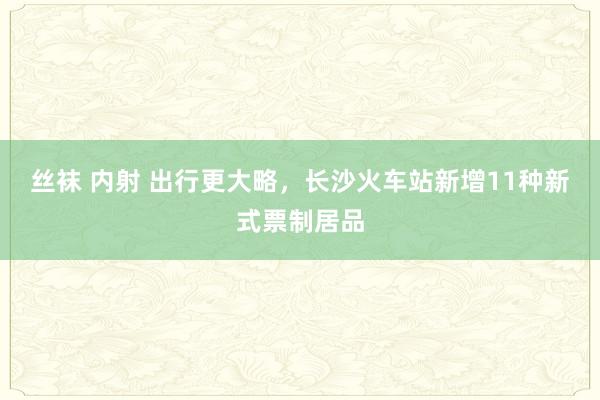 丝袜 内射 出行更大略，长沙火车站新增11种新式票制居品