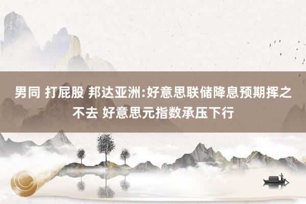 男同 打屁股 邦达亚洲:好意思联储降息预期挥之不去 好意思元指数承压下行